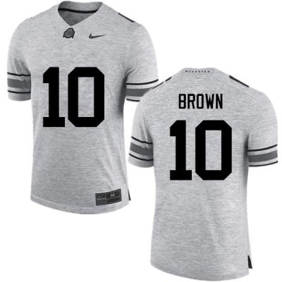 NCAA Ohio State Buckeyes Men's #10 Corey Brown Gray Nike Football College Jersey QLJ3645WZ